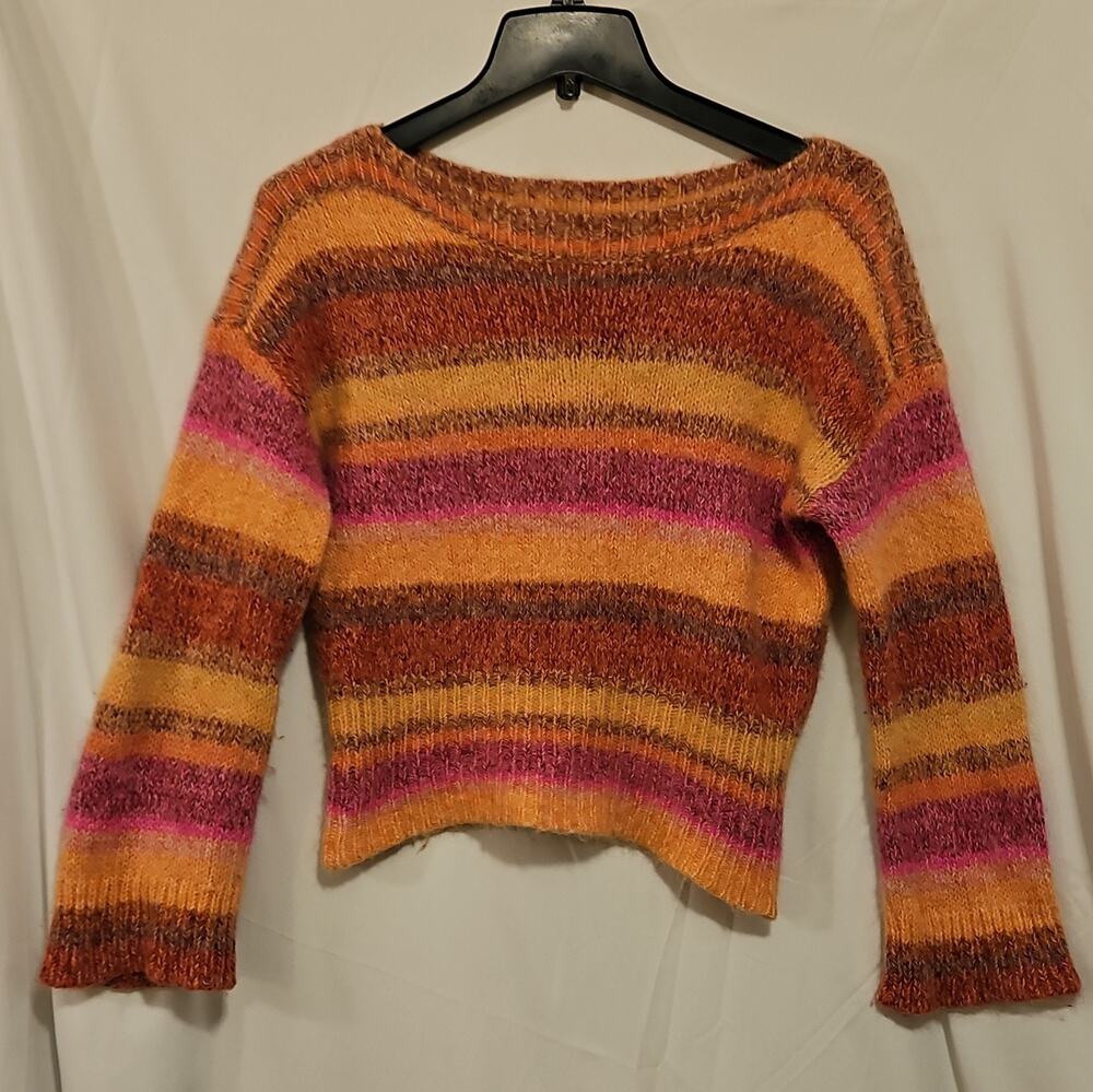 J.CREW Womens Striped Knit Pullover Sweater Crew Neck Long Sleeve Sz Small cozy